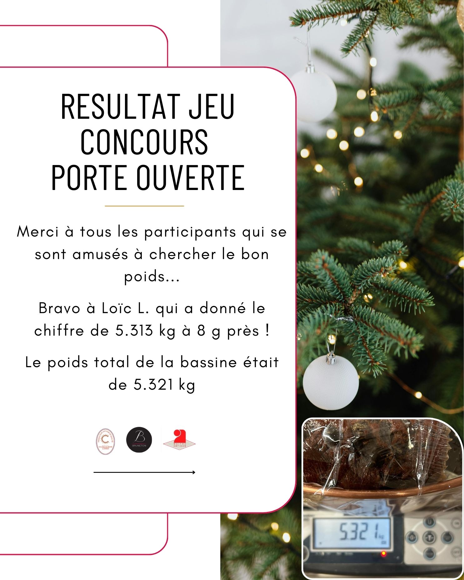 Résultat du jeu concours journée porte ouverte